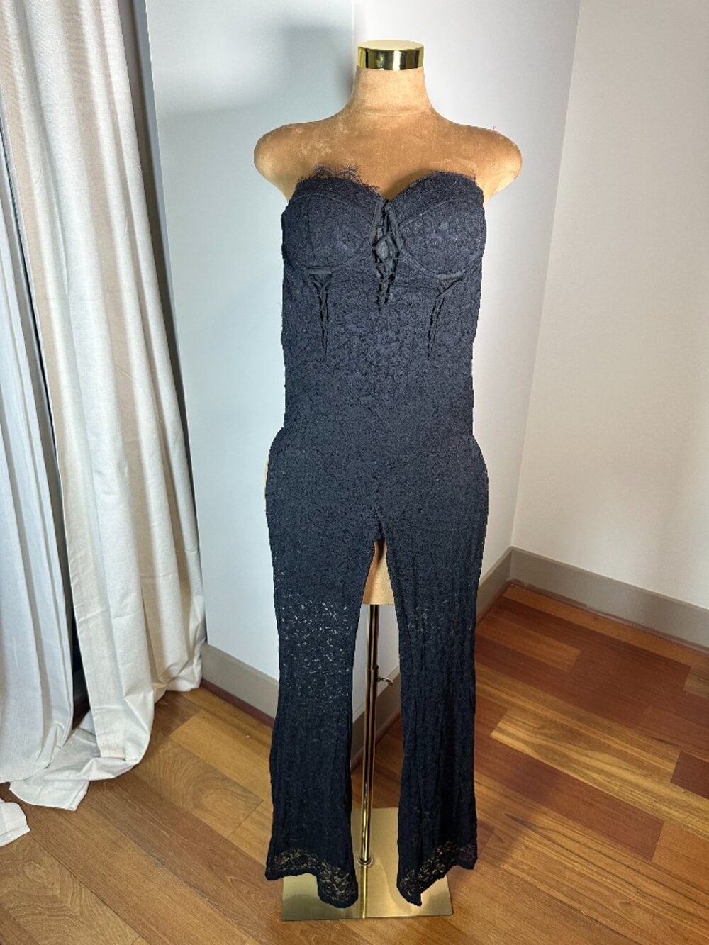 Women's Black Corset Jumpsuit